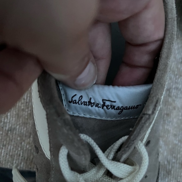 Salvadore Ferragamo Size 7 Mens Grey Suede Sneakers - Picture 3 of 7